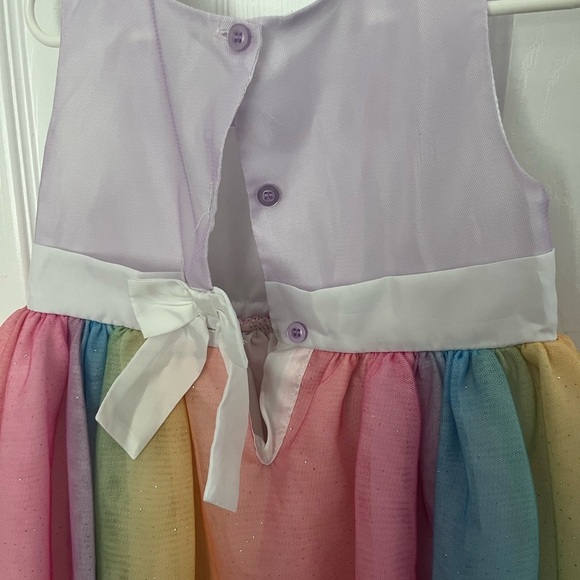 Blueberi boulevard girls 4T Rainbow Tulle Dress with Gem Detail - Picture 5 of 5